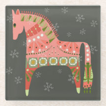 Dessous de verre en verre de cheval scandinave d'h