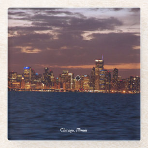 Dessous-de-verre En Verre Dessous de verre en verre de Chicago Skyline