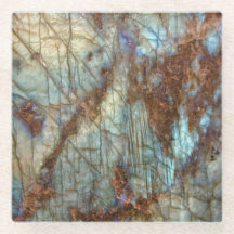 Dessous de verre en verre de labradorite - regard
