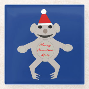 Dessous-de-verre En Verre Dessous de verre en verre de l'ours Koala de Noël