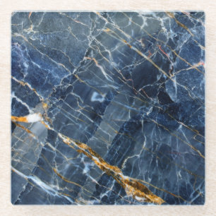 Dessous-de-verre En Verre Dessous de verre en verre de marbre d'or de marine