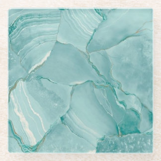 Dessous-de-verre En Verre Dessous de verre en verre de marbre verts de