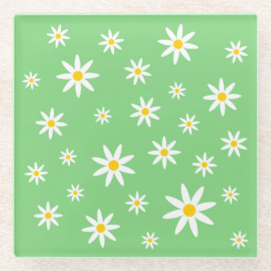 Dessous-de-verre En Verre Dessous de verre en verre de marguerite verte