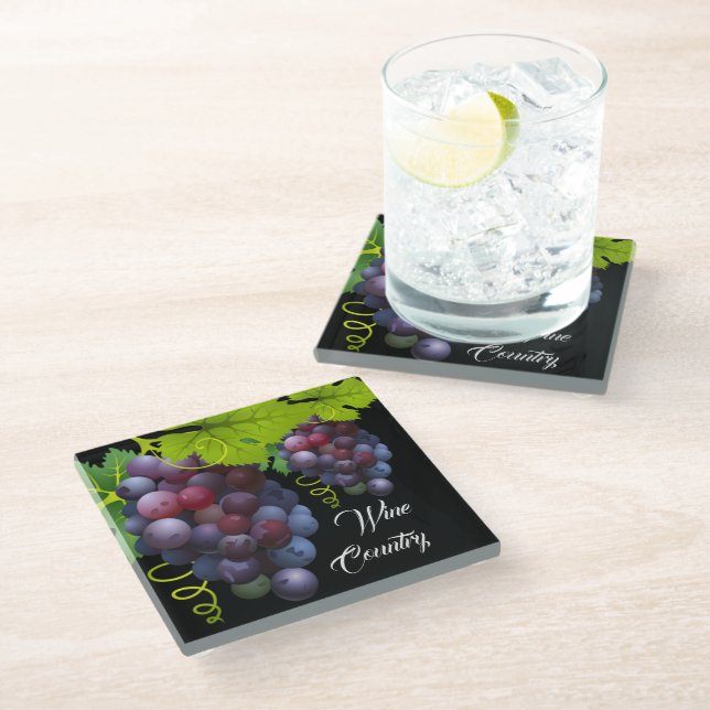 Dessous-de-verre En Verre Dessous de verre en verre de raisins (Incliné)