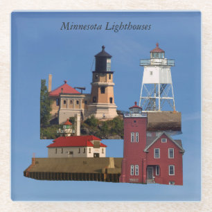 Dessous-de-verre En Verre Dessous de verre en verre des phares du Minnesota