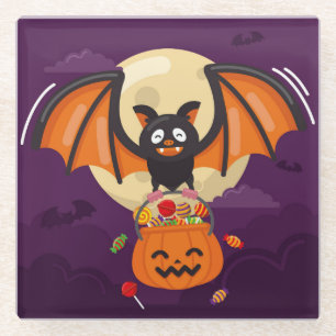 Dessous-de-verre En Verre Dessous de verre en verre d'Halloween