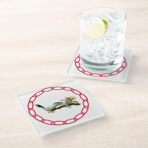 Dessous-de-verre En Verre Dessous de verre en verre - Dragon et Ombre avec C