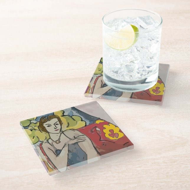 Dessous-de-verre En Verre Dessous de verre en verre femme (Incliné)