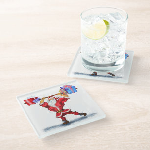 Dessous-de-verre En Verre Dessous de verre en verre Fitness Père Noël