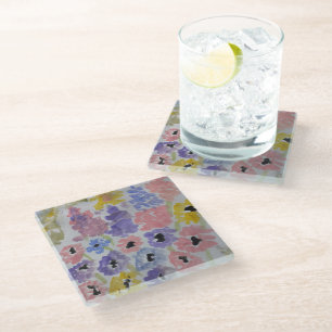 Dessous-de-verre En Verre Dessous de verre en verre Fleur sauvage d'été