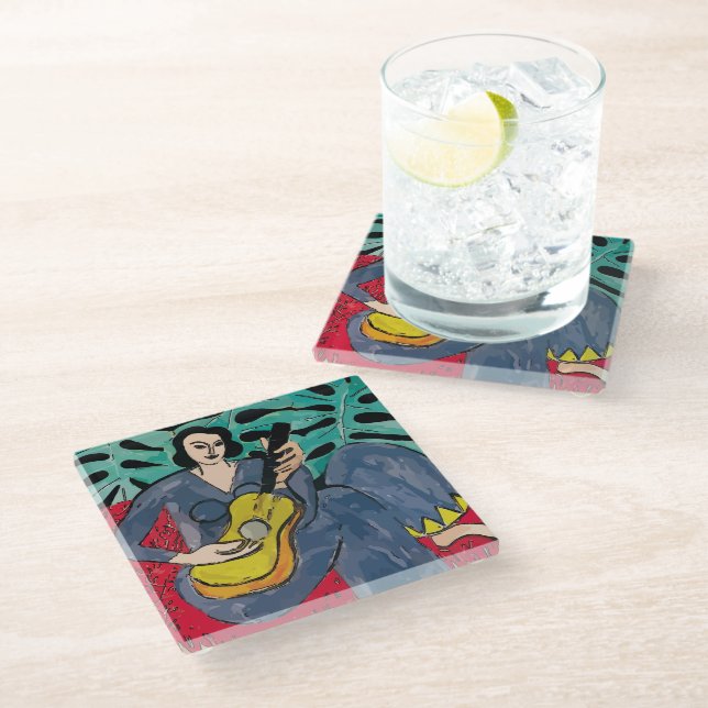 Dessous-de-verre En Verre Dessous de verre en verre guitare (Incliné)