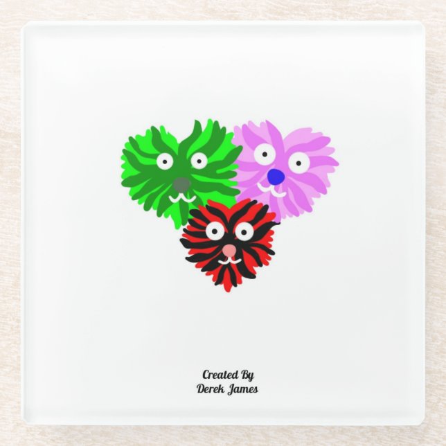 Dessous-de-verre En Verre Dessous de verre en verre Heart Fuzzies (Devant)