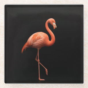Dessous-de-verre En Verre Dessous de verre en verre Luxe Noir, Flamant Rose