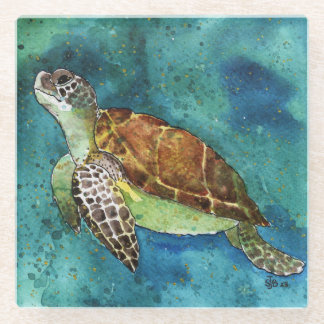 Dessous-de-verre En Verre dessous de verre en verre magnétique de la tortue