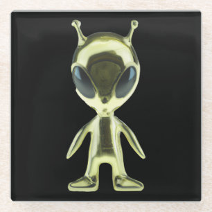 Dessous-de-verre En Verre Dessous de verre en verre métallique Alien extrate