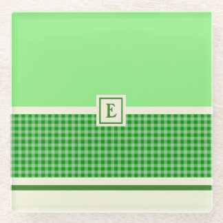 Dessous-de-verre En Verre Dessous de verre en verre Monogramme Green Check