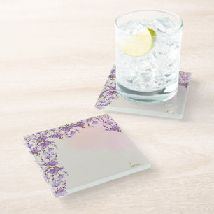 Dessous-de-verre En Verre Dessous de verre en verre ornemental
