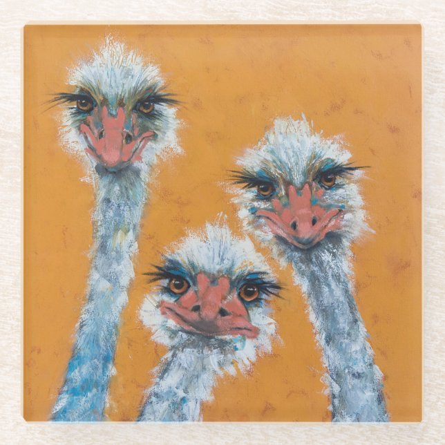Dessous-de-verre En Verre Dessous de verre en verre Ostrich Sisters (Devant)