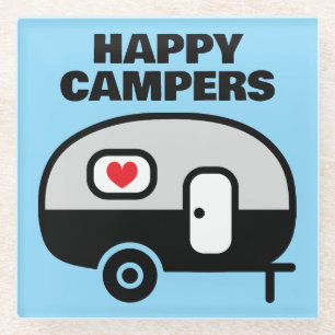 Dessous-de-verre En Verre Dessous de verre en verre pour camping-car Happy C
