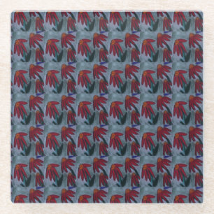 Dessous-de-verre En Verre Dessous de verre en verre Red Daisy