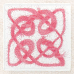 Dessous-de-verre En Verre Dessous de verre en verre rose CELTIC KNOT