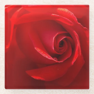 Dessous-de-verre En Verre Dessous de verre en verre rose rouge