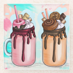 Dessous-de-verre En Verre Dessous de verre en verre Shakes coloré