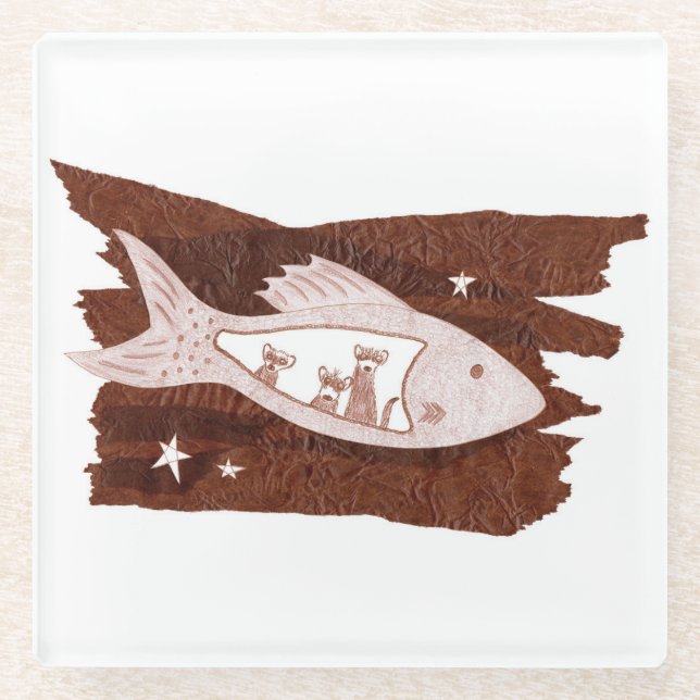 Dessous-de-verre En Verre Dessous de verre en verre Space Ferrets (Devant)