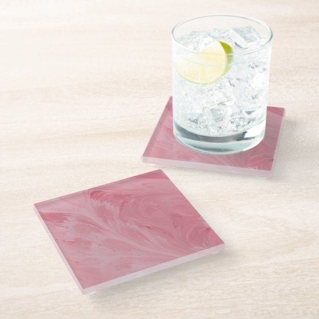 Dessous-de-verre En Verre Dessous de verre en verre Tiffany rose (Incliné)