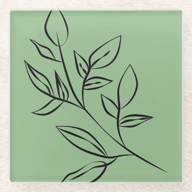 Dessous-de-verre En Verre Dessous de verre en verre vert (Devant)