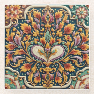 Dessous-de-verre En Verre Dessous de verre floral dynamique