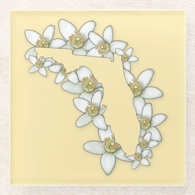 Dessous-de-verre En Verre Dessous de verre Florida State Flower (Devant)