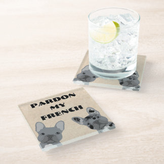 Dessous-de-verre En Verre Dessous de verre français Bulldog