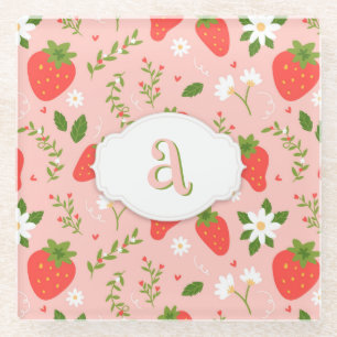 Dessous-de-verre En Verre Dessous de verre Motif mûr aux fraises