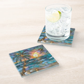 Dessous-de-verre En Verre Dessous de verre Tropical Sunset