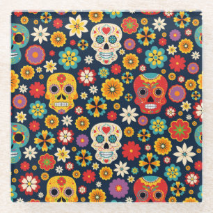 Dessous-de-verre En Verre Dia de los Muertos Vintage