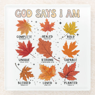 Dessous-de-verre En Verre Dieu dit que j'ai automne moisson Thanksgiving fun