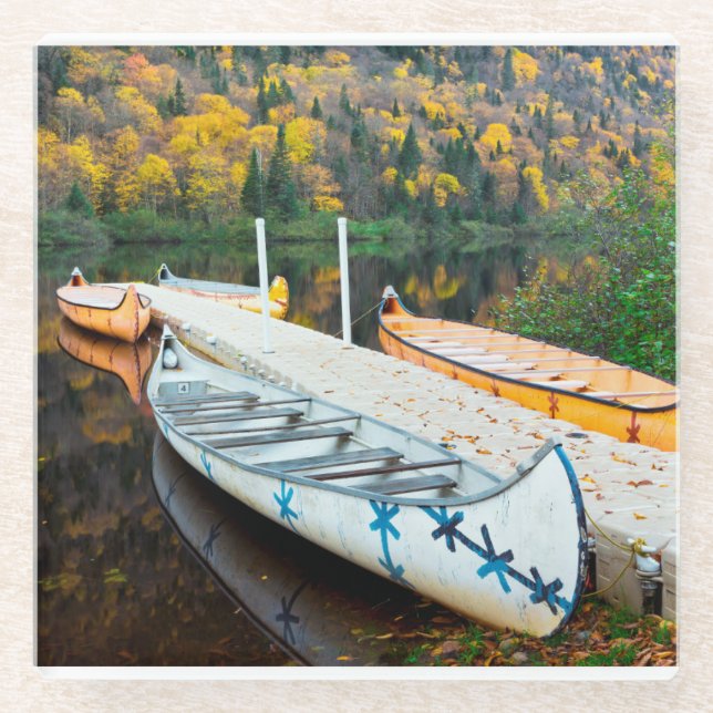 Dessous-de-verre En Verre Dock de Rivière Jacques-Cartier | Rabaskas (Devant)