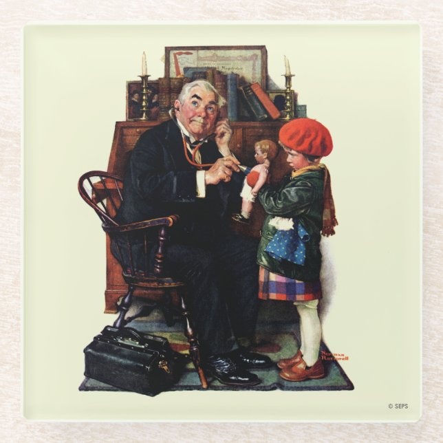 Dessous-de-verre En Verre Docteur et poupée (Devant)