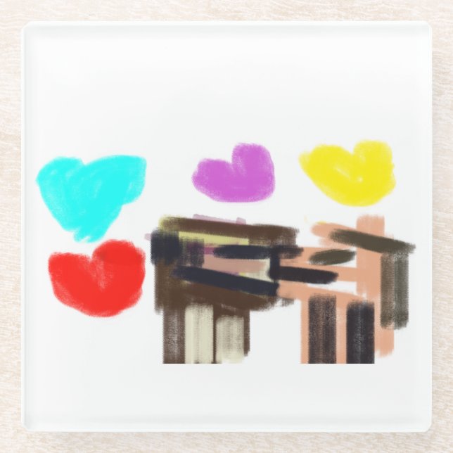 Dessous-de-verre En Verre Dogs  lover joy (Devant)