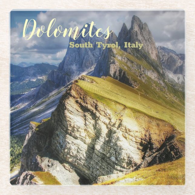Dessous-de-verre En Verre Dolomites pittoresques Tyrol du Sud Italie (Devant)