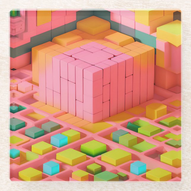 Dessous-de-verre En Verre Douceur aux couleurs vives (Devant)