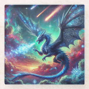 Dessous-de-verre En Verre Dragon bleu