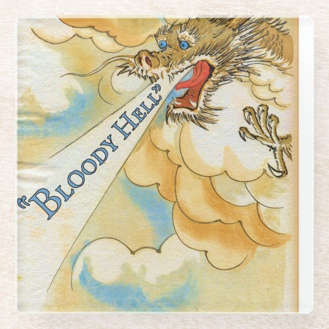 Dessous-de-verre En Verre Dragon rayé (Devant)