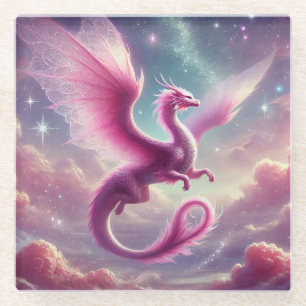 Dessous-de-verre En Verre Dragon rose