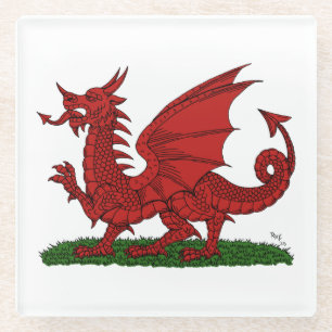 Dessous-de-verre En Verre Dragon rouge du Pays de Galles