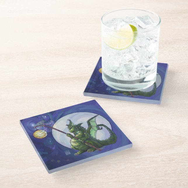 Dessous-de-verre En Verre Dragon Watch Art (Incliné)