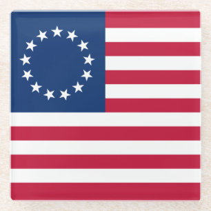 Dessous-de-verre En Verre Drapeau américain Betsy Ross