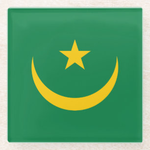 Dessous-de-verre En Verre Drapeau ancien de Mauritanie