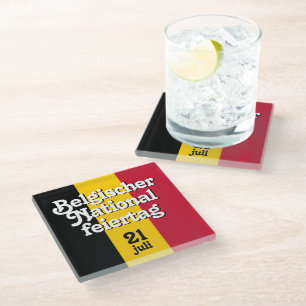 Dessous-de-verre En Verre Drapeau belge allemand Belgischer